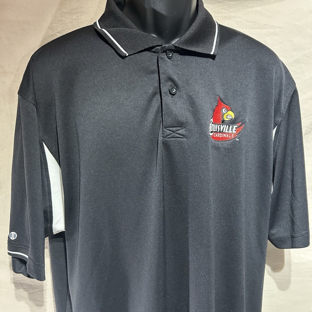Holloway Louisville Cardinals Polo Shirt Mens 2XL Black NCAA Golf UofL